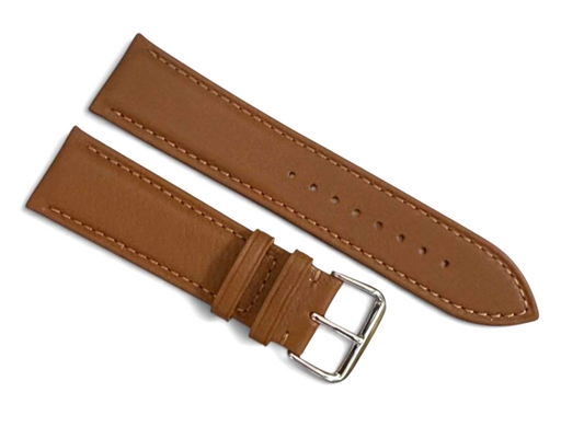 22mm Time King Brown Genuine Leather Watch Strap Band