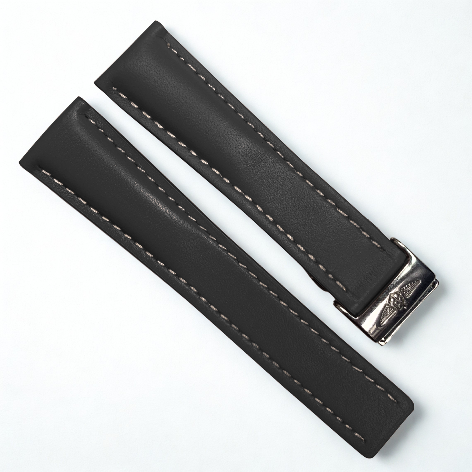 Breitling Leather Watch Band – Black, Brown & Orange | 22mm & 24mm