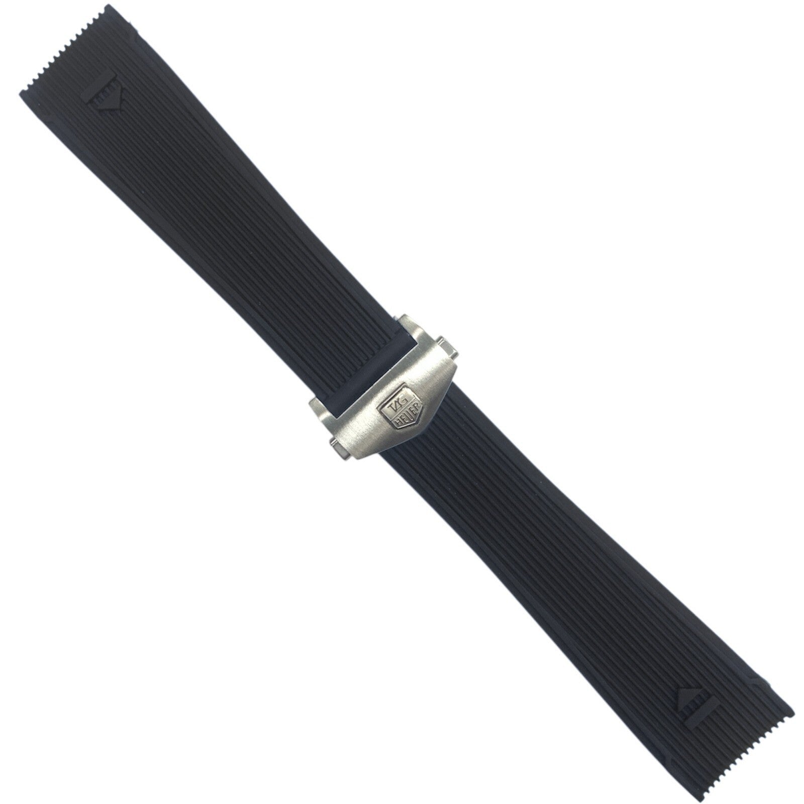 Black Rubber Watch Band Strap - 22mm Lug for TAG Heuer Aquaracer/Carrera Blue