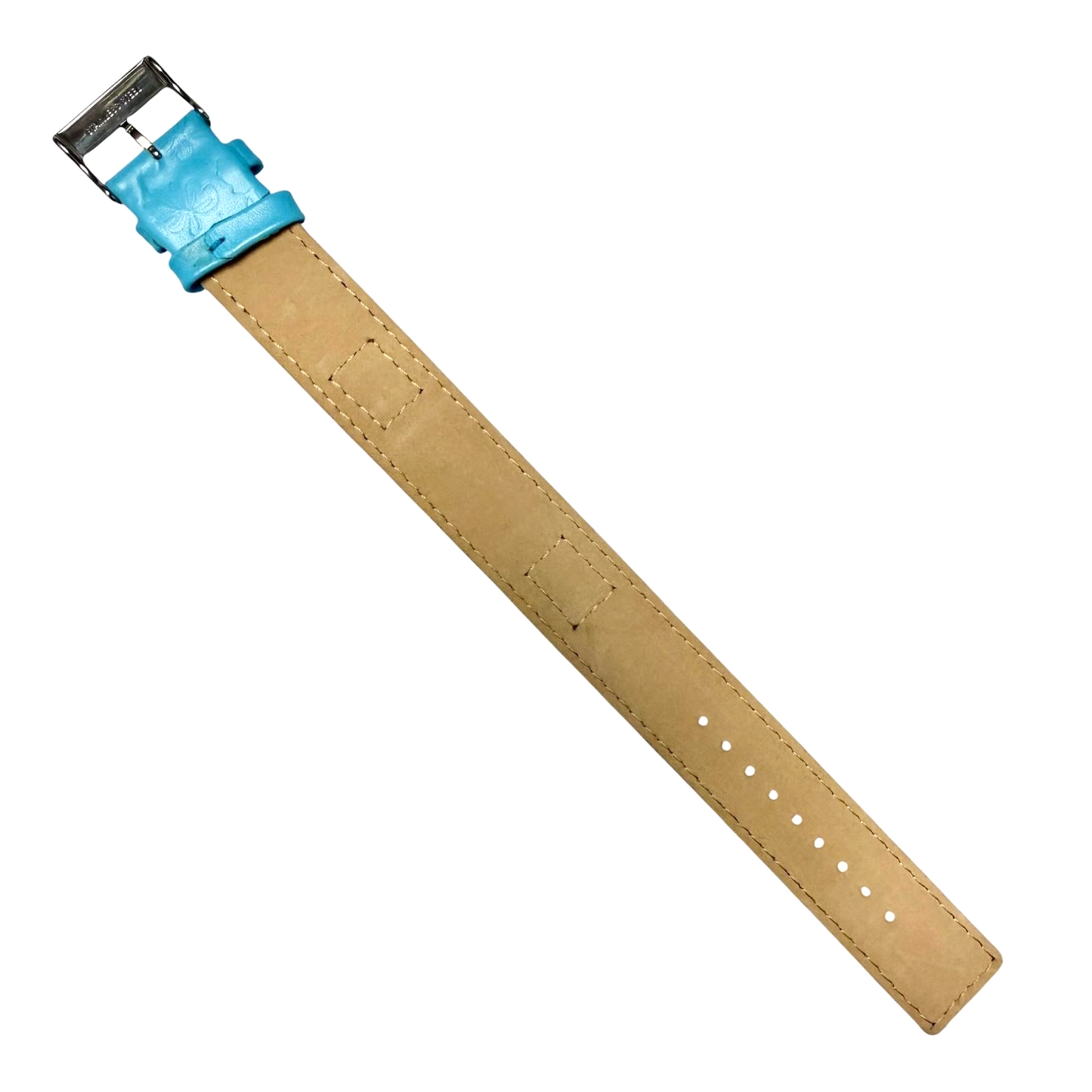 20mm Genuine Leather Sky Blue Watch Band Compatible with Fossil & Guess Watches