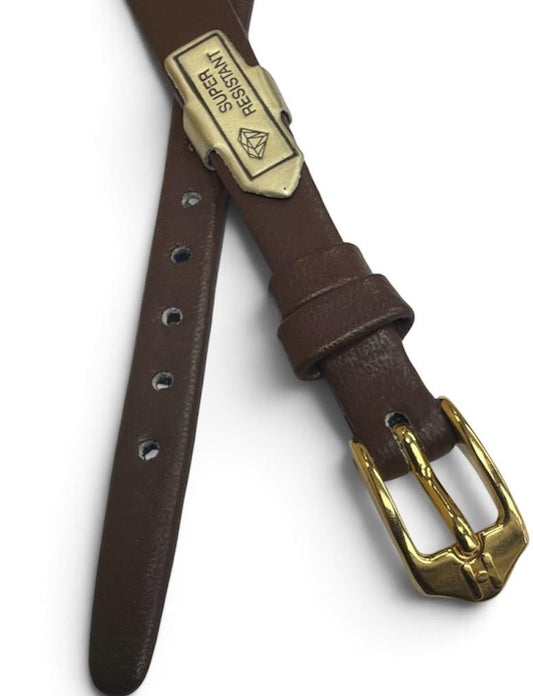 9mm Hirsch Diamond Leather - Open Ended Watchband- Brown