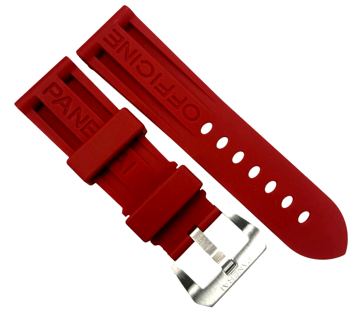 New Watch Band 24mm Rubber Strap CHERRY RED Color for PANERAI OFFICIAL - Universal Jewelers & Watch Tools Inc.