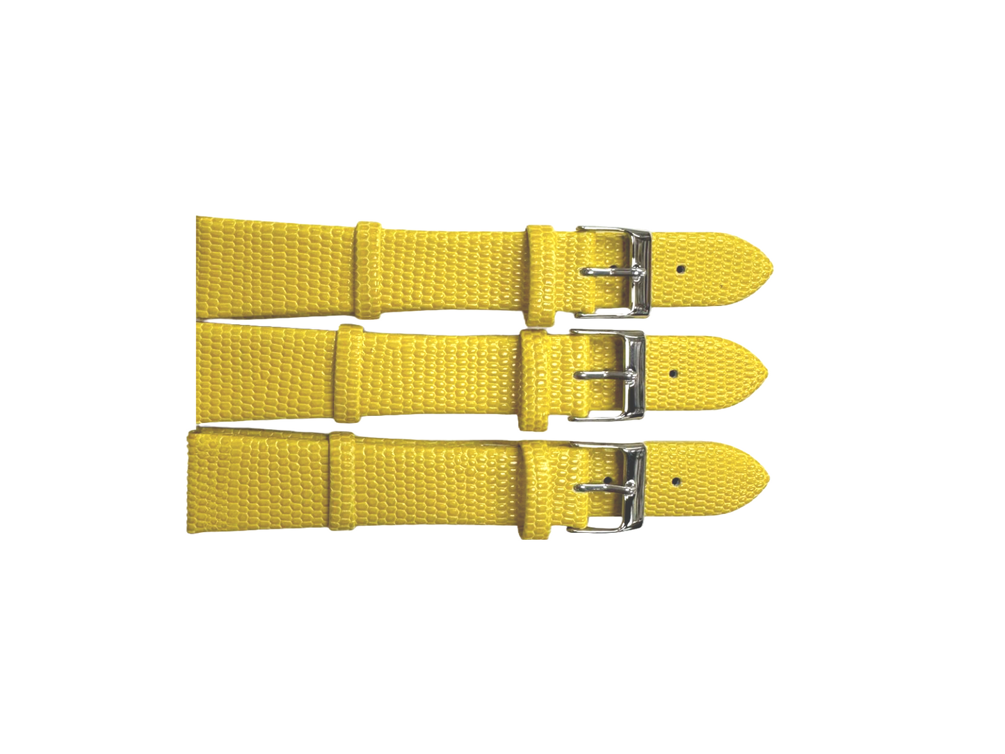 SET OF 3 Quality WATCH BAND GENUINE LEATHER LIZARD GRAIN SIZES 12MM-22MM