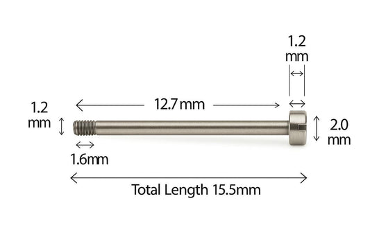 Genuine Breitling Bracelet Link Screw – 15.5mm Total Length – Stainless Steel