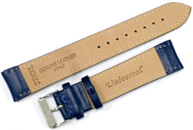 (Best Quality) Watch Band N. Blue Genuine Leather Padded 22mm XXL