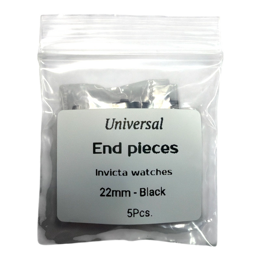 Invicta Black Watch Band End Piece Curved Fit – 22mm (Pack of 5)