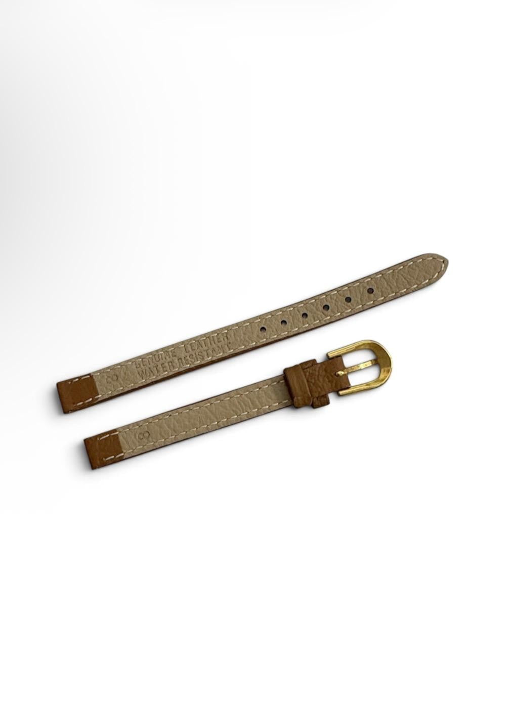(set of 6) 8mm Quality Genuine Leather Padded Tan Watch Band - Size Regular