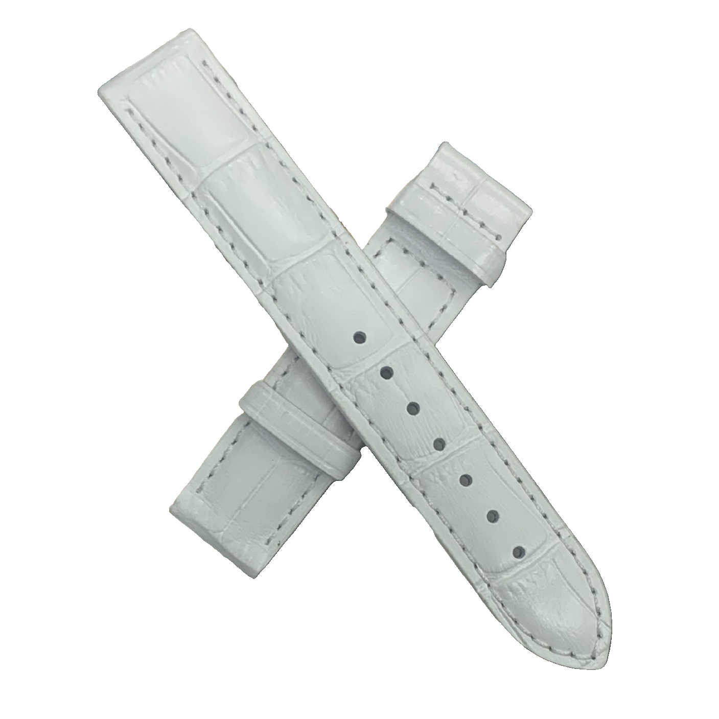 White Leather Watch Band - 16mm Lug 16mm Buckle - Compatible w Tissot T610029084