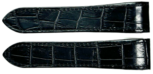 WATCH LEATHER BAND STRAP FOR CARTIER SANTOS 100XL 24.5MM BLACK COLOR
