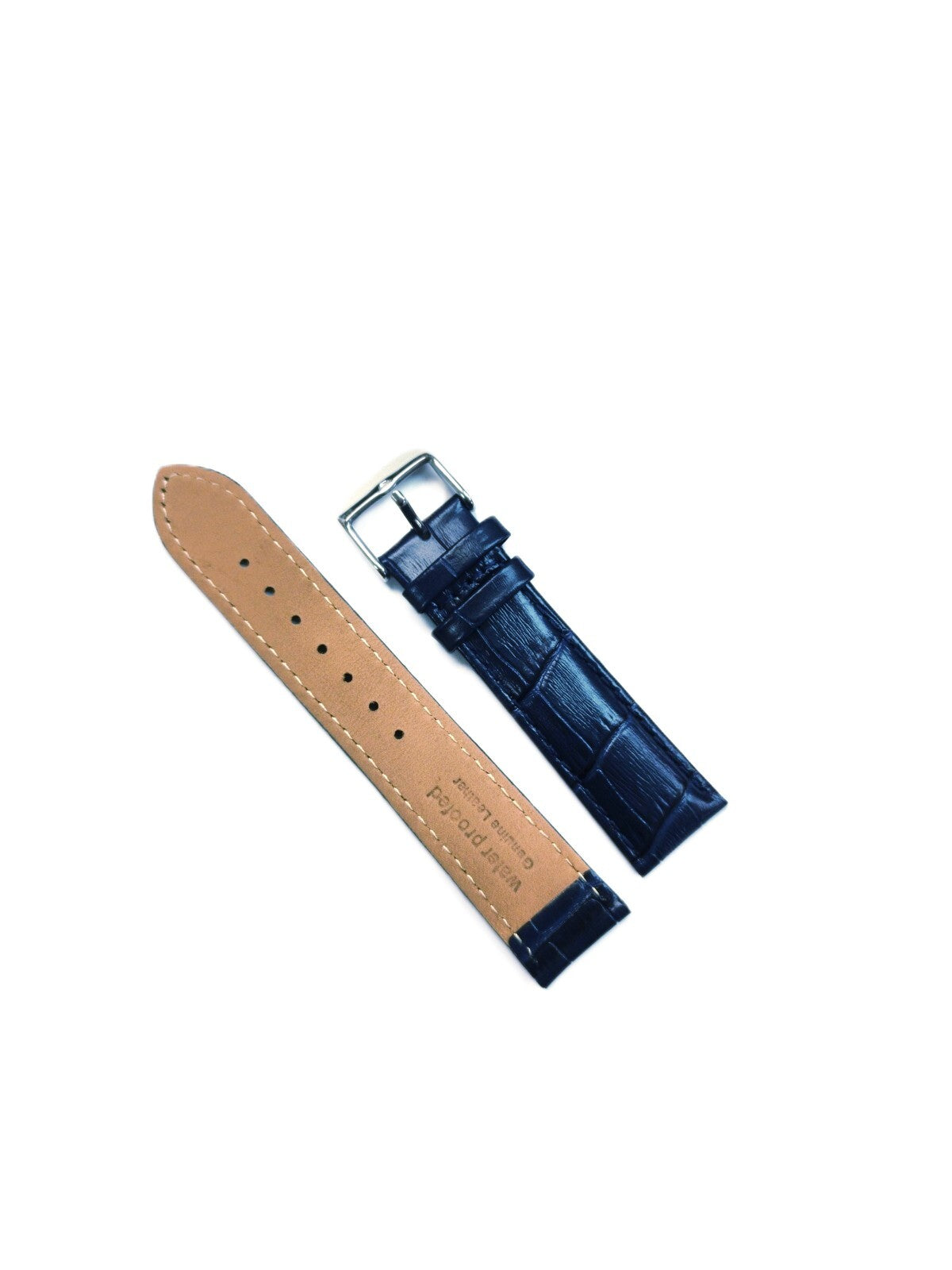 Watch Band Blue Genuine Leather Alligator Grains Padded 18 MM Best Quality