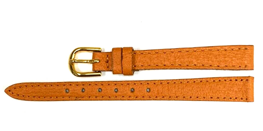 Watch Band TAN Color Genuine PIGSKIN Grain Flat, Stitched 10mm (A1 Quality)