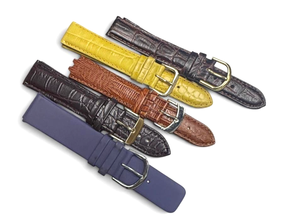 LIMITED LOT OF 10 WATCH LEATHER BANDS MIX SIZE STYLE AND COLORS 16-20mm