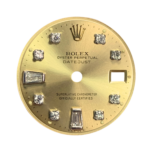 Champagne Diamond Dial 19.8mm for Rolex Datejust 69173 w Date at 3 – Refurbished