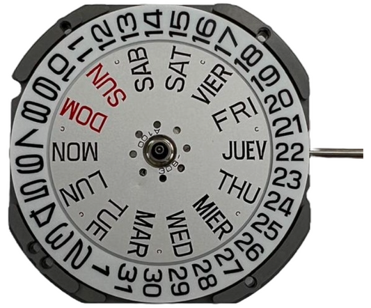 Miyota Watch Movement IS02 Quartz Day/Date at 3:00 Overall Height: 4.2mm