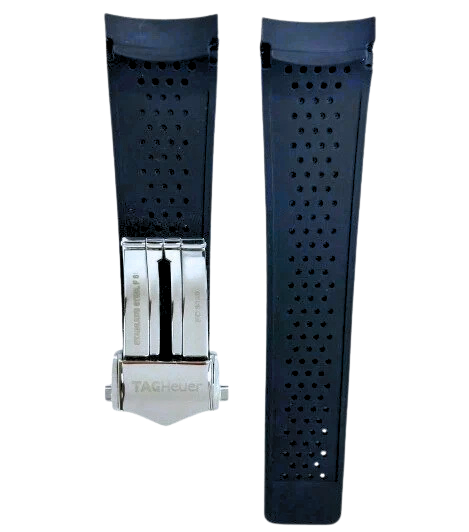 Tag Heuer Replacement Watch Band 22mm RUBBER STRAP WITH BUCKLE Navy Blue Color