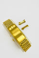 High-Quality OMEGA 1502 S.Steel Gold Band Bracelet-18,19,20mm-Curved End