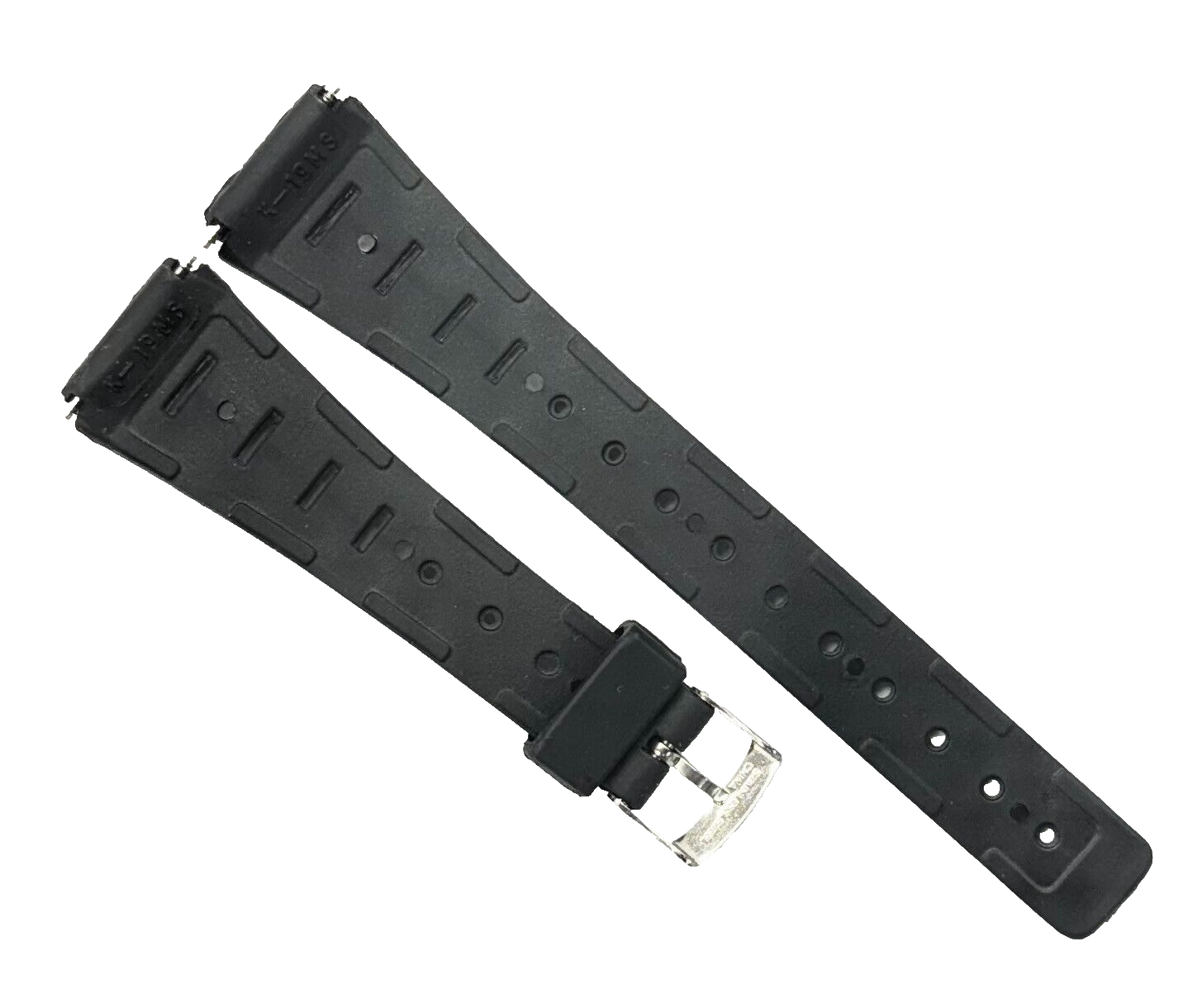 19MM PVC Black, Flat & Slim Watch Band for Casio, Timex, Citizen & others