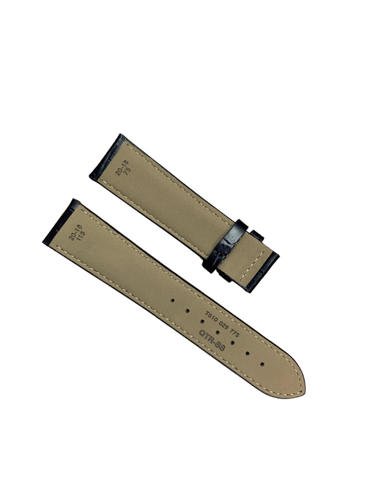 Black Leather Watch Band Strap - 20mm -No Buckle for Tissot T610029775 Couturier