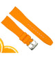 18-24mm Curved-End Sunshine Orange Soft & Smooth Silicon Rubber Watch Band