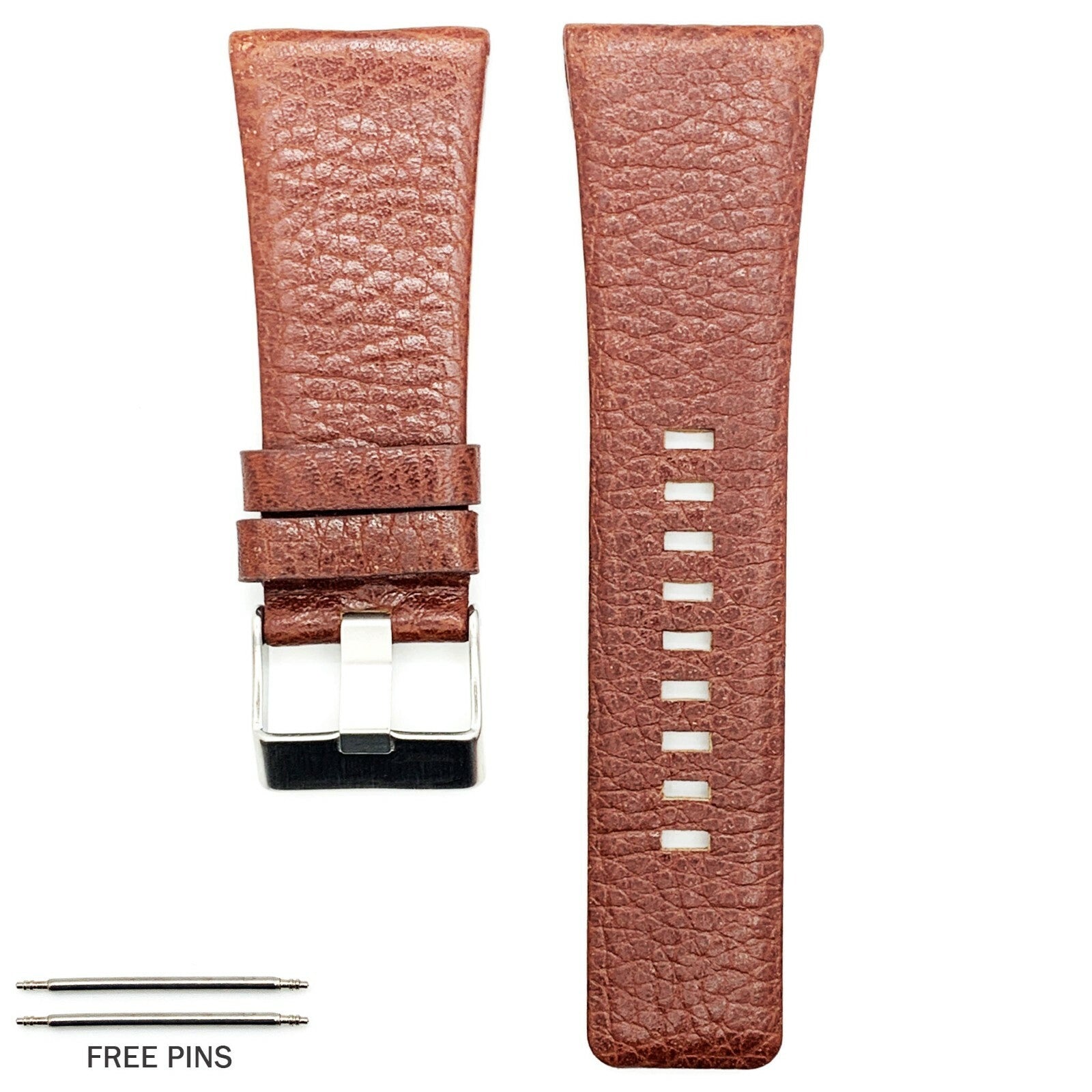 22 to 34 MM Genuine Leather Watch Band fits Diesel Watches Black and Brown Strap