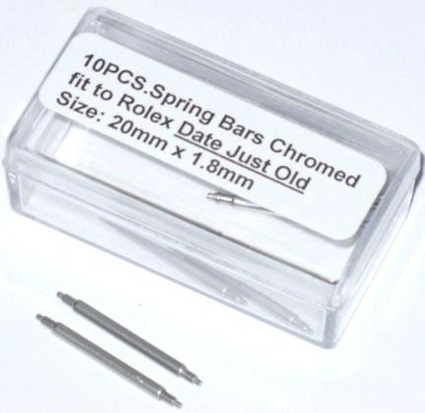 10 ROLEX Date just Old Spring Bars, Thick 1.8mm Stainless Steel 20mm Watch Parts - Universal Jewelers & Watch Tools Inc.