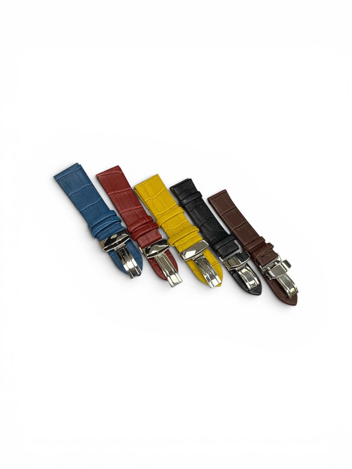 20mm BLUE WatchBand Alligator Grain Deployment Clasp Fit Omega/Longines/Tissot