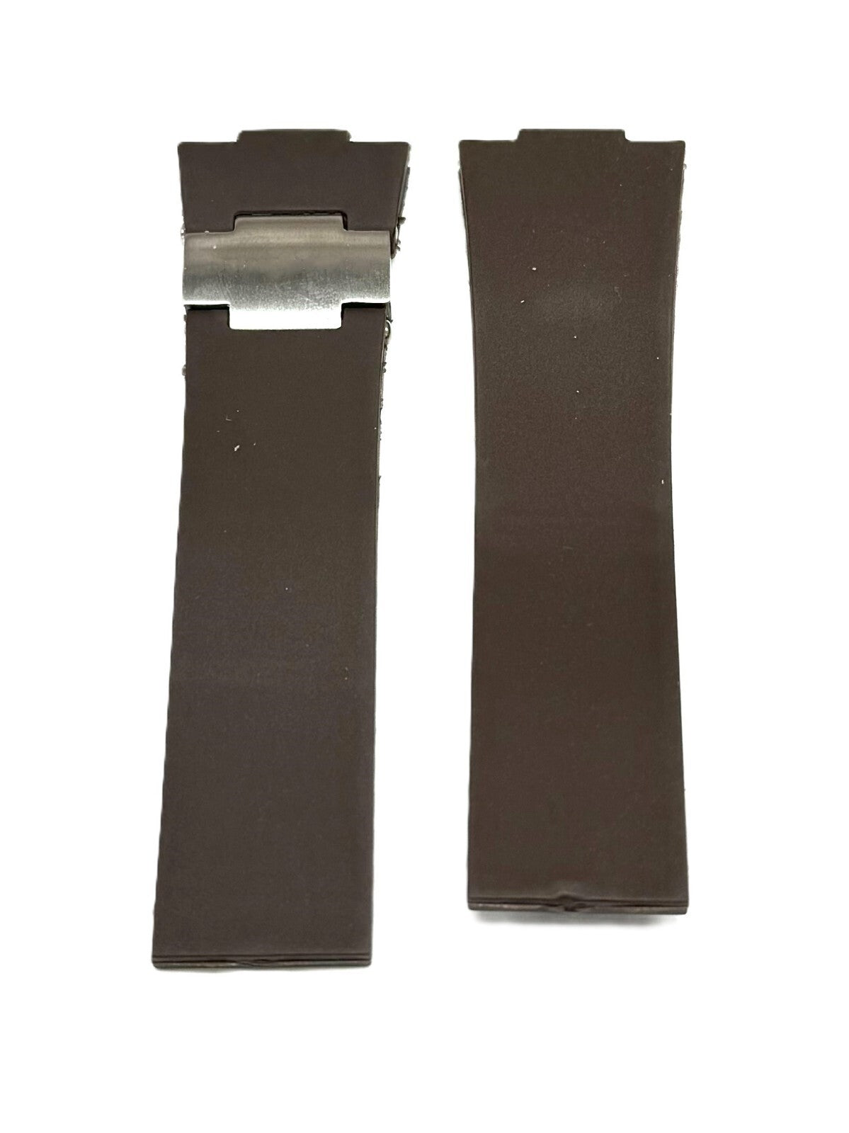 12x25x20 mm Brown Rubber Watch Band for ULYSSE NARDIN Watches with metal pcs