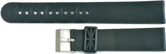 Lot of 6 Watch Bands 18MM PVC Black fit Casio, Timex and Other Watches,
