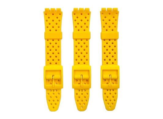 Swatch Replacement Plastic PVC Watch Band Flat with Holes without Pins 17mm