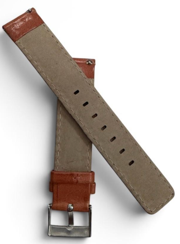 Genuine Calf Leather Watch Band | Padded | Tan color -18mm