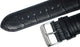24 mm Black Genuine Leather Watch Band Alligator Grains Padded Free Spring Bars