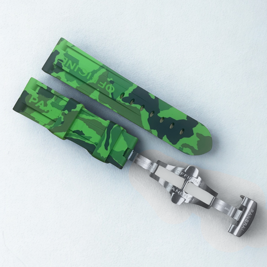 Rubber Watch Band 22/24mm - Light Green Camouflage Color | For PANERAI OFFICIAL