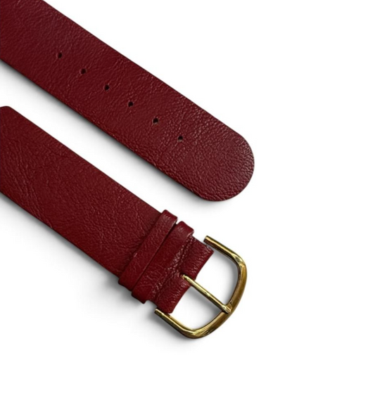 Burgundy color Genuine Leather Watch Strap 20mm Vintage Band
