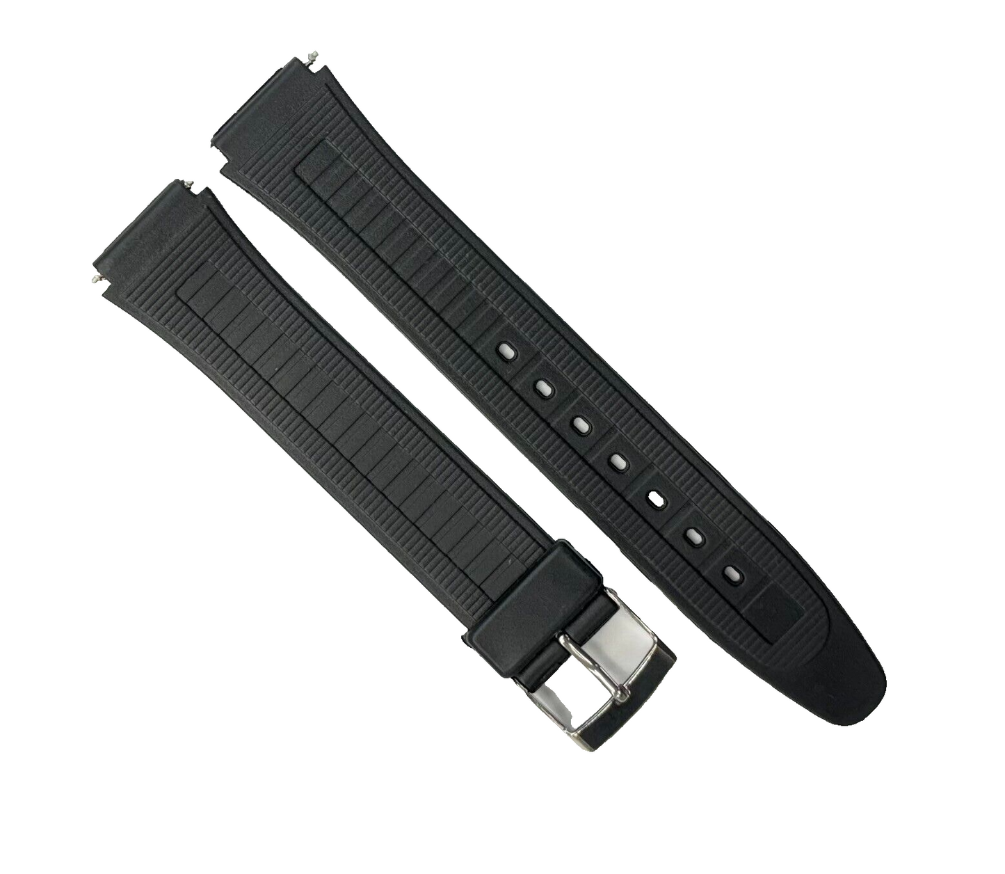 LOT OF 6, 16MM PVC Plastic Watch Band Black Textured, Casio Timex Seiko Citizen