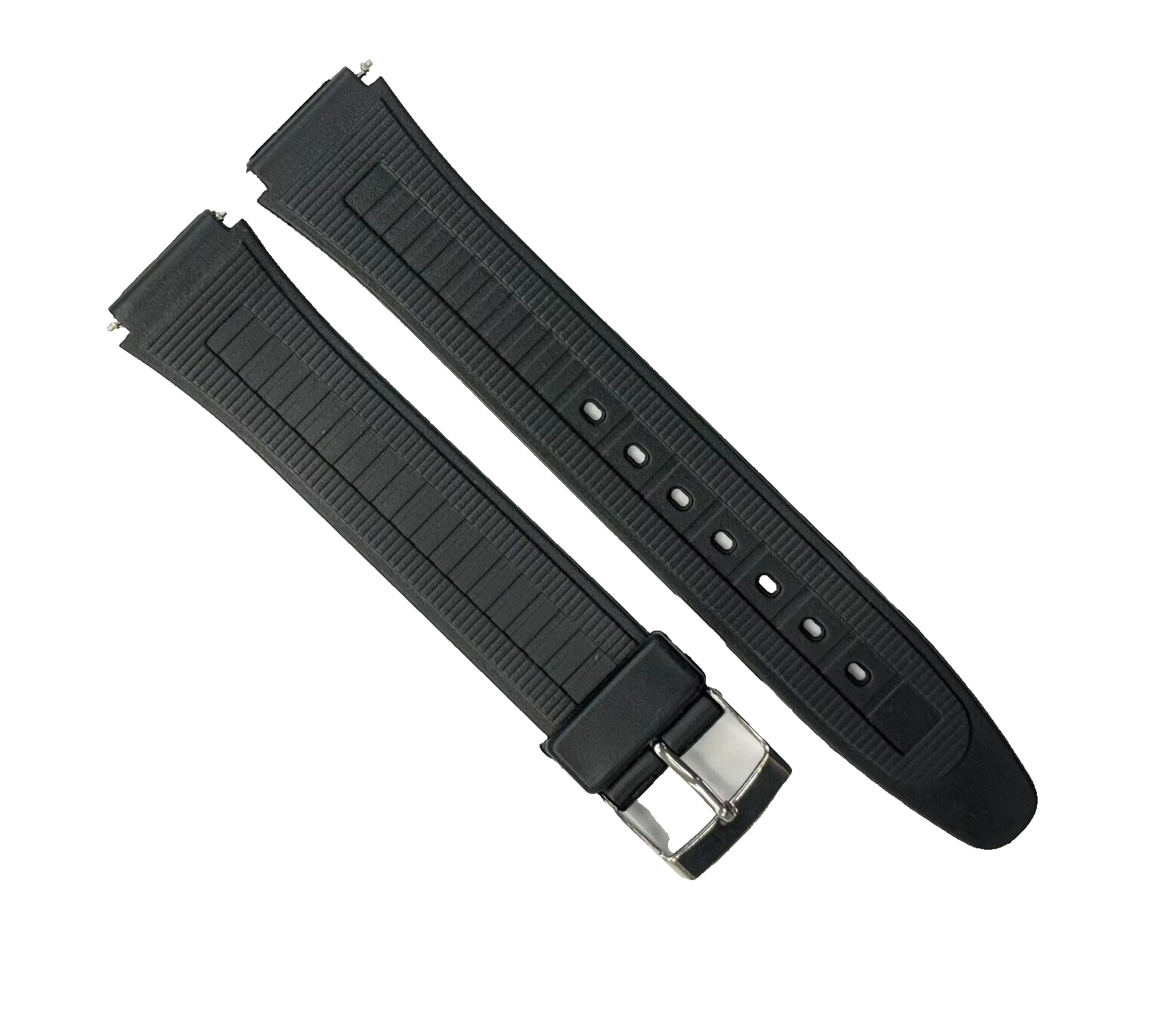LOT OF 6, 16MM PVC Plastic Watch Band Black Textured, Casio Timex Seiko Citizen