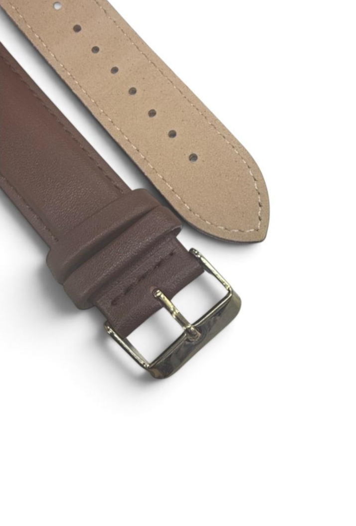 .Watch Band D Brown Genuine Leather Padded, Stitched 22xxlMM ,24xxlmm