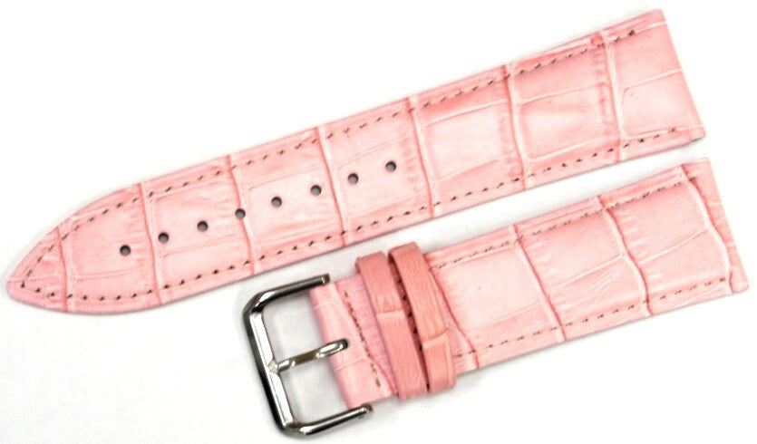Watch Band Genuine Leather 16,18,20,22,24MM Pink Padded (Excellent Quality)
