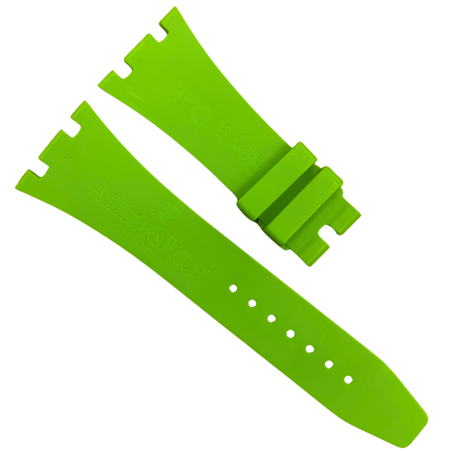 High-Quality Light Green Rubber Watch Band – 27mm for AP Watches | No Buckle