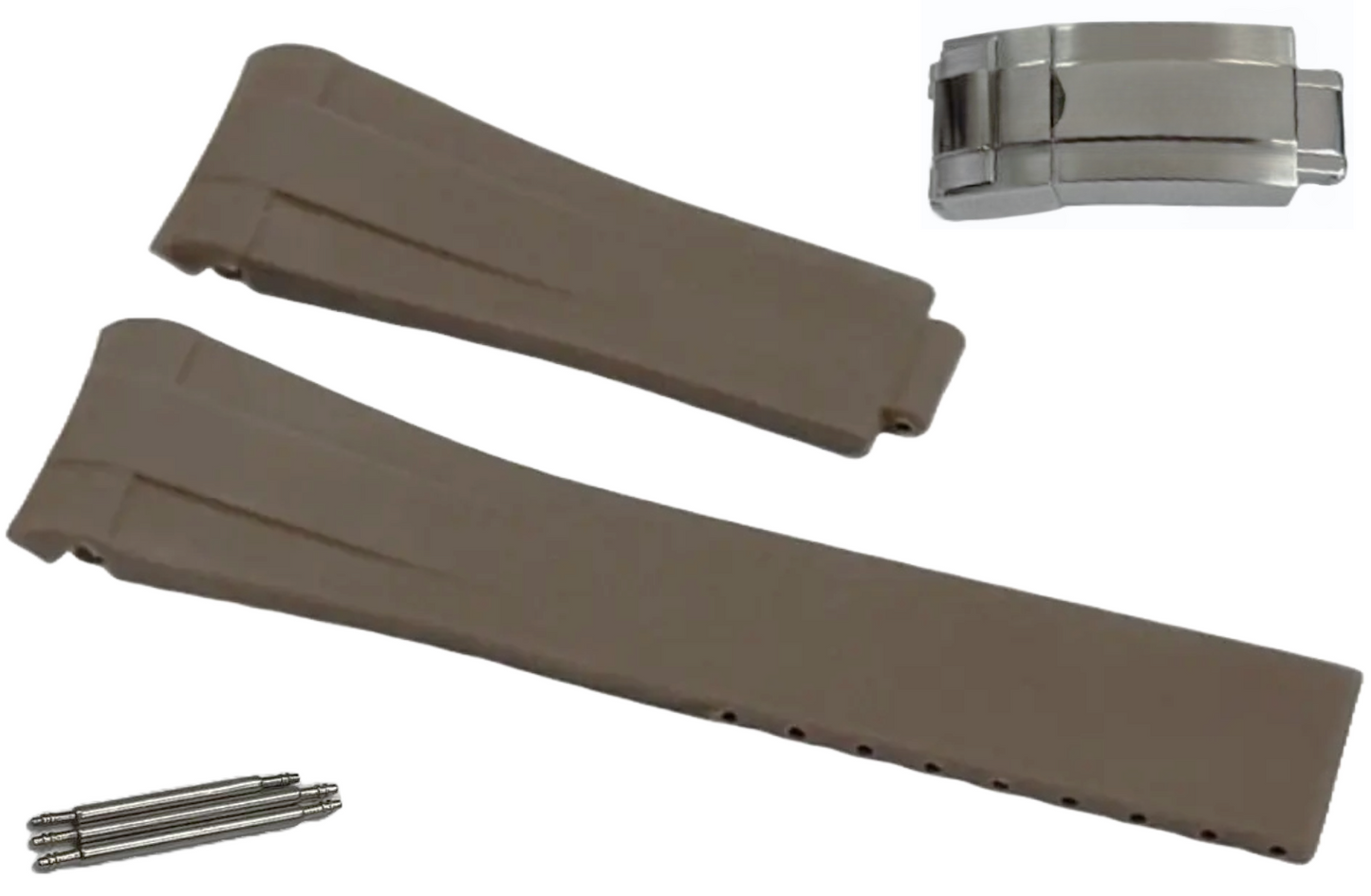 ROLEX BROWN Rubber Watch Band 20MM Fits DateJust SUBMARINER GMT DAYTONA EXPLORER