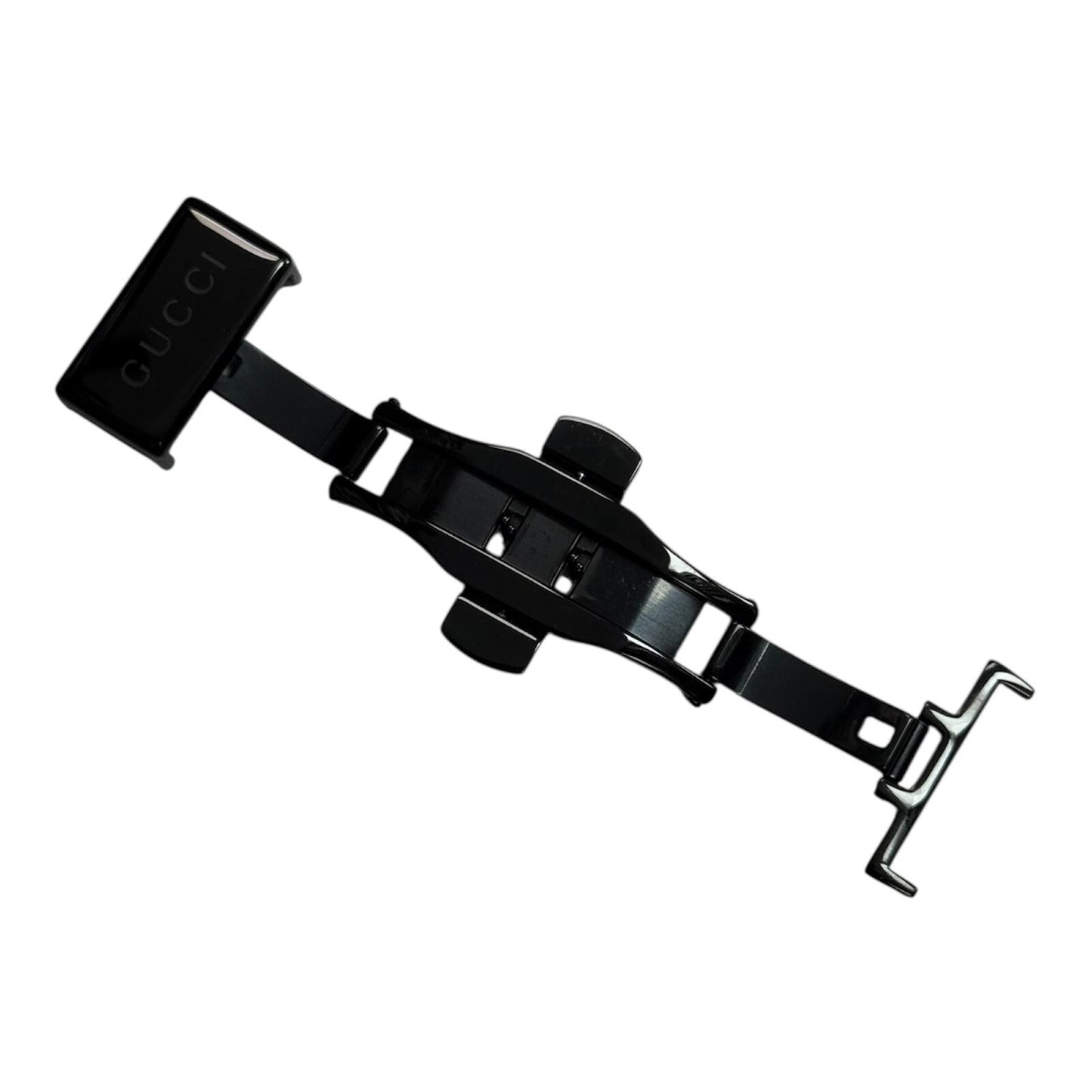 20MM i-GUCCI RUBBER STRAP DEPLOYMENT BUCKLE YA1142 BLACK BUCKLE PIN