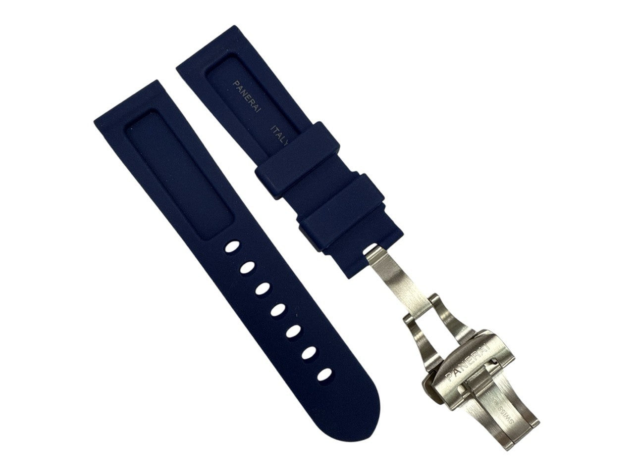 New Watch Band 24mm Rubber Strap Navy Blue Color for PANERAI OFFICIAL