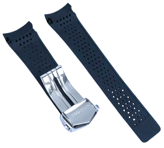 Tag Heuer Replacement Watch Band 22mm RUBBER STRAP WITH BUCKLE Navy Blue Color