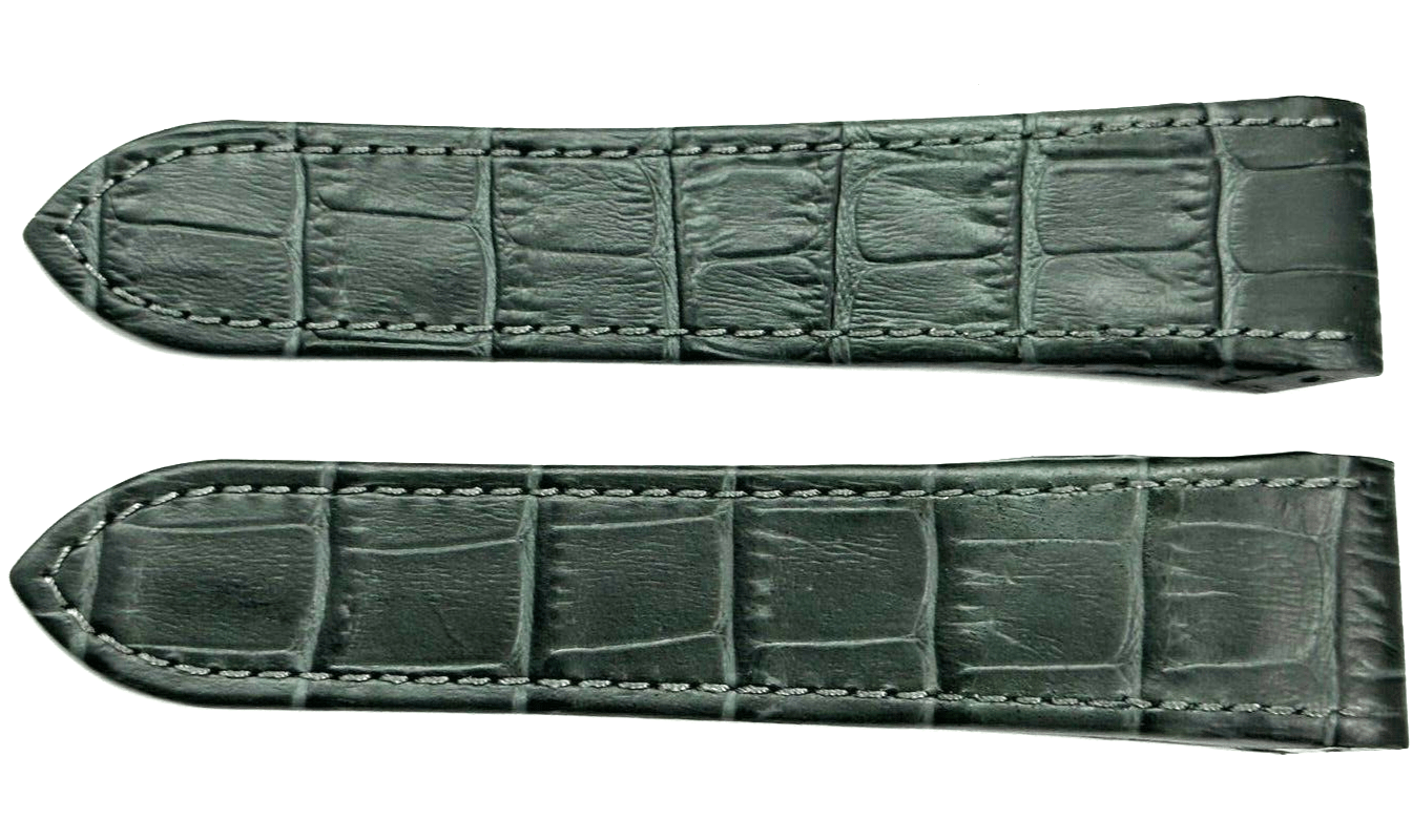 WATCH LEATHER BAND STRAP FOR CARTIER SANTOS 100XL 24.5MM GREY COLOR - Universal Jewelers & Watch Tools Inc.