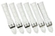 12-30mm, Lot of 6, Genuine Leather, Alligator Grain, White Watch Band, Regular