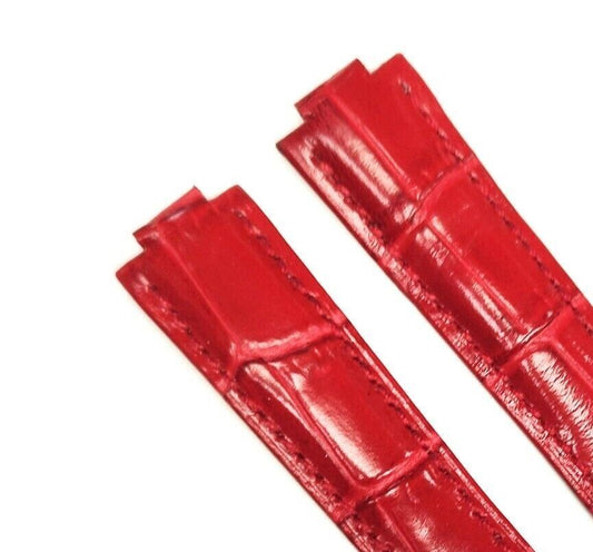 WATCH LEATHER DEPLOYMENT BAND STRAP FOR CARTIER SANTOS 16MM RED WATCH TOP QLTY