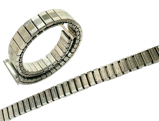12MM Silver Tone Bulova Slim Stretch Stainless Steel Watch Band for Ladies