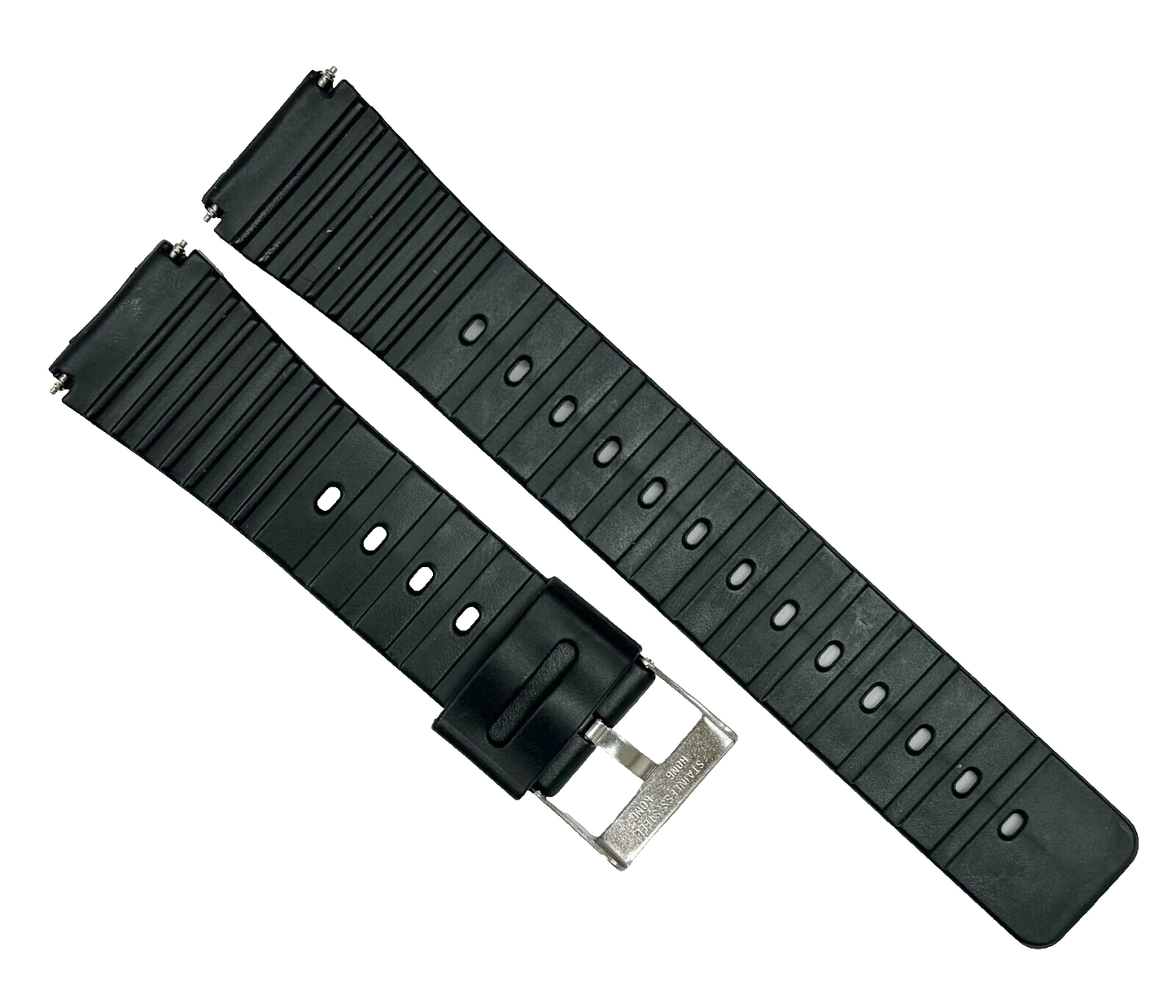 Lot Of 6, 19MM PVC RESIN Black Comfort Watch Band Replacement for CASIO watches