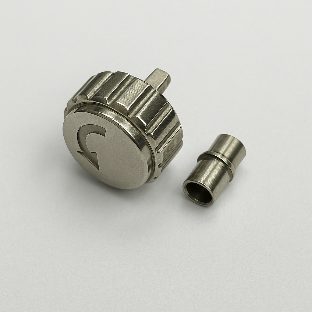 6.4mm Stainless Steel Replacement Crown with Tube for MOVADO 14141194