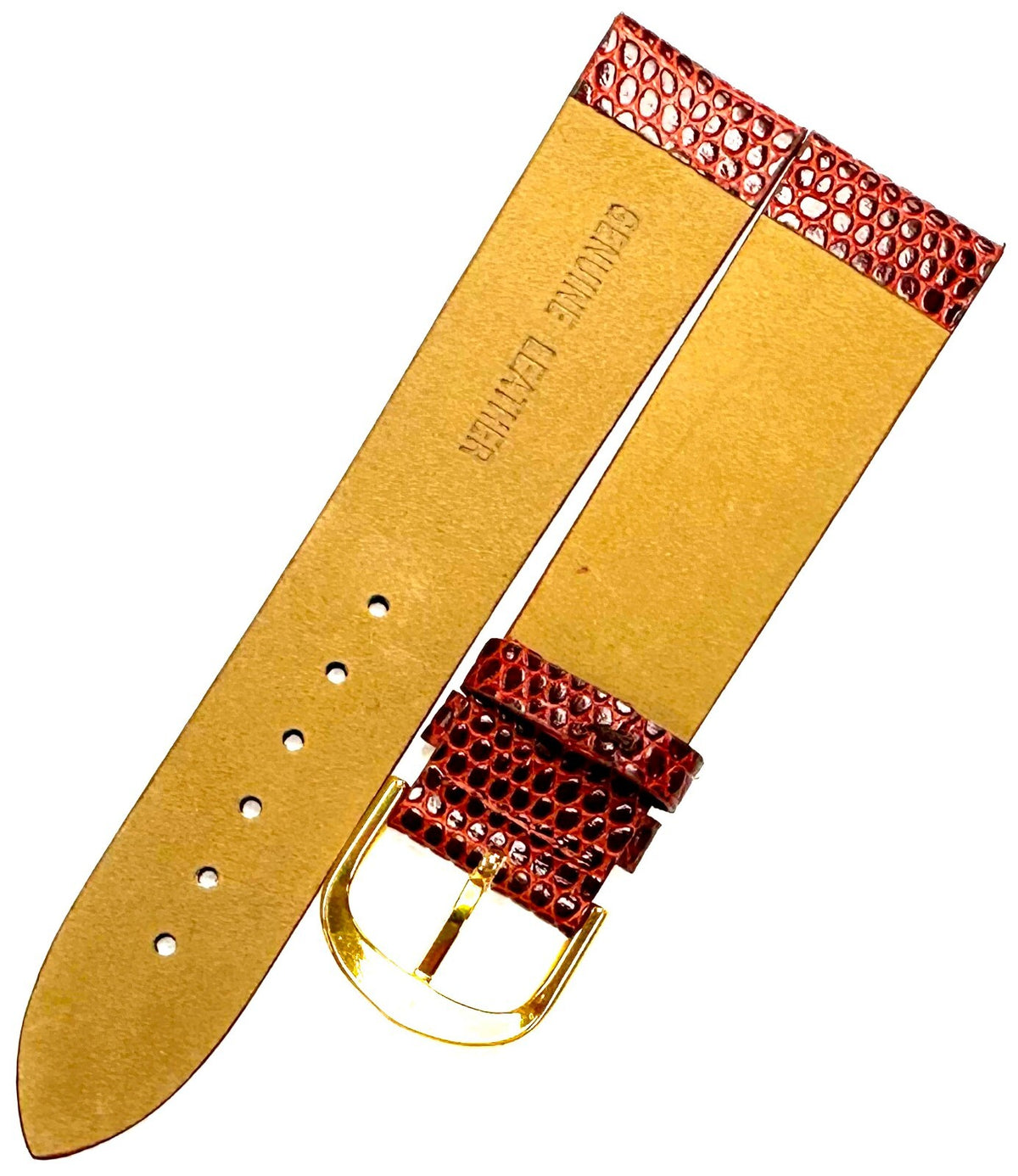 Lot of 6 Bands RED Color Genuine Leather Lizard Grain Padded 20mm R