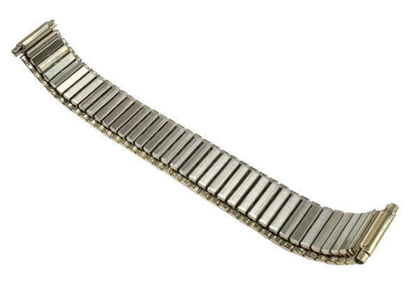 16-21 MM Stainless Steel Gold Color Textured Designed Stretch Watch Band